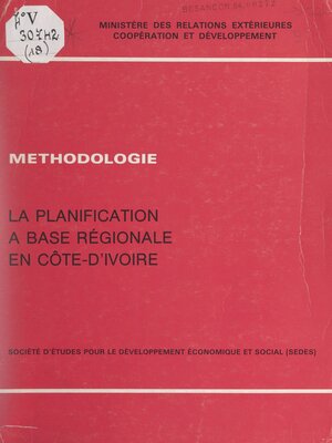 cover image of La planification à base régionale en Côte-d'Ivoire